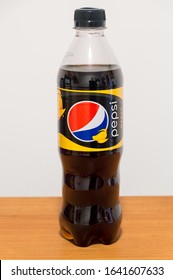 Pruszcz Gdanski, Poland - February 10, 2020: Bottle Of Pepsi Mango Flavour Zero Sugar.