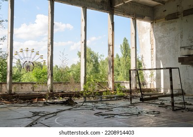 Prypiat Empty Gymnasium In The Chernobyl Exclusion Zone, Ukraine