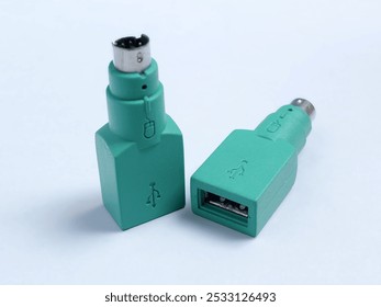 PS2 to USB adapter, Mouse connector on white background