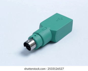PS2 to USB adapter, Mouse connector on white background