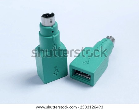 PS2 to USB adapter, Mouse connector on white background
