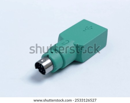 PS2 to USB adapter, Mouse connector on white background