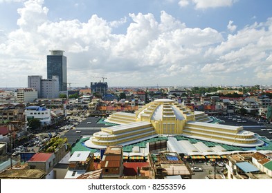 Psar Thmei Central Market In Phnom Penh Cambodia