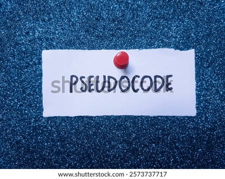 Pseudocode writting on blue background.