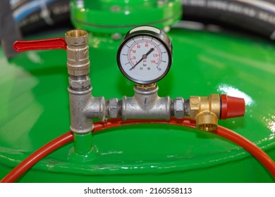 Psi Bar Pressure Gauge Dual Scale At Air Compressor Tank