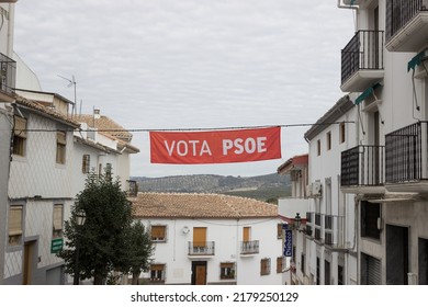 PSOE Poster Spanish Socialist Workers Party Campaign For The Montefrío Elections December 7, 2015 Montefrío, Granada Andalusia, Spain