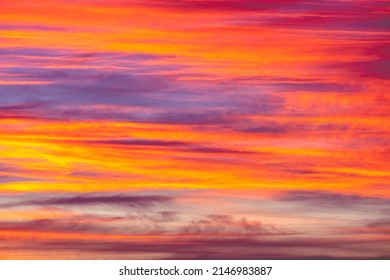 Psychadelic sunset - multiple colours in the clouds