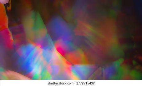 Psychedelic Abstract Background Splash Pattern. Trippy Light Exposure With Swirling Rainbow Colors 