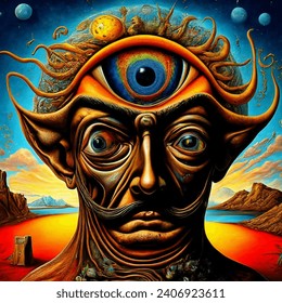 psychedelic artwork creature alien dmt surreal salvador dali