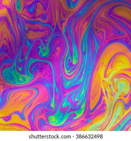 Psychedelic, multicolored soap bubble abstract background