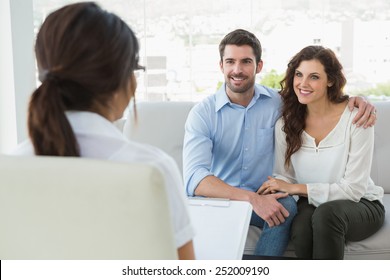 Psychiatrist Listening Her Smiling Patients In The Office