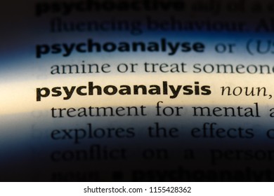 Psychoanalysis Word In A Dictionary. Psychoanalysis Concept.