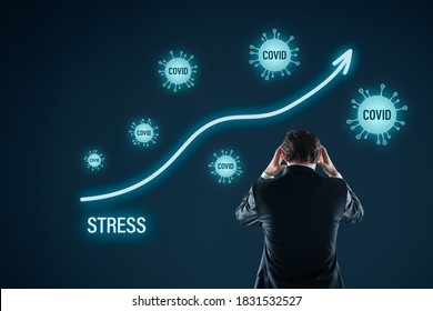 Psychologist Disturbed By The Growing Number Of People Under Stress In Covid-19 Epidemic And Crisis Time. Frequent Reading News About Covid Negatively Impact Mental Resilience Results In Stress.