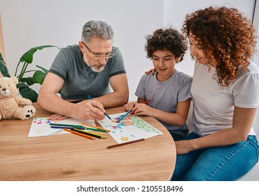 Psychologist Doing Art Therapy For Child Patient While Psychologist Consultation. Children Mental Health