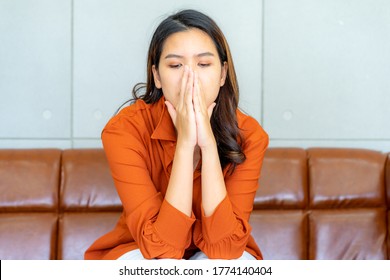 Psychologist Male Consulting The Mental Health Patient Female From In The Clinic Office