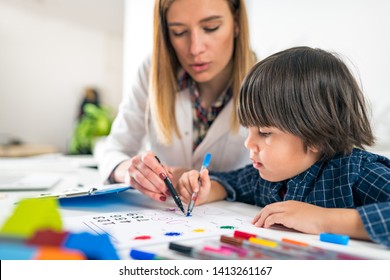 Psychology Test for Children - Toddler Coloring Shapes    - Shutterstock ID 1413261167