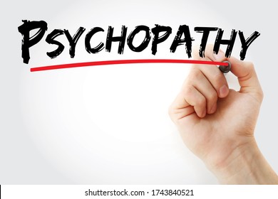 Psychopathy Text With Marker, Concept Background