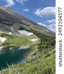 Ptarmigan tunnel trail and ptarmigan lake at the glacier national park, Montana.