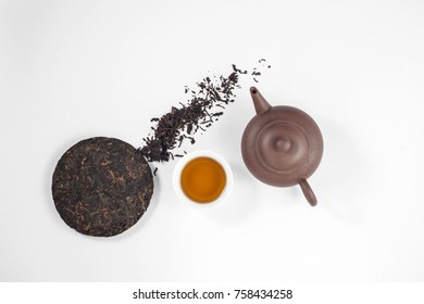 Pu Erh Traditional Tea. Top View