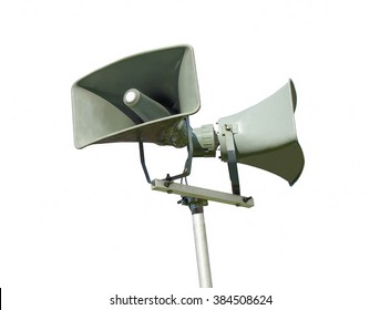 Public Address System Loud Speaker. Isolated