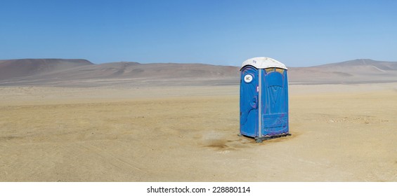 Public bio toilet in the desert