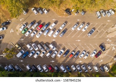 Public Car Park, Top Down Aerial View