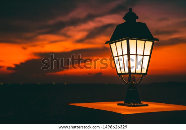 Public Classic Lights Lamp Beach Side Stock Photo Edit Now 1498626329