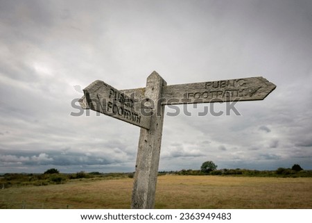 Public footpath sign in the countryside