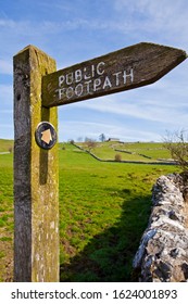 A Public Footpath Sign In Countryside Near Hartington Derbyshire UK
