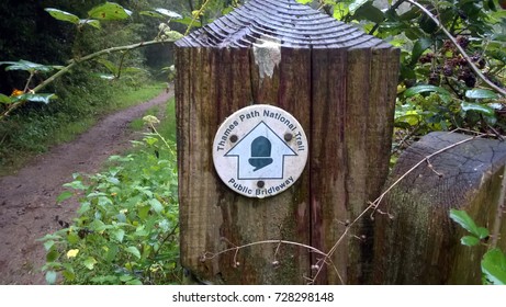 Public Footpath Sign For The Thames Path National Trail, England