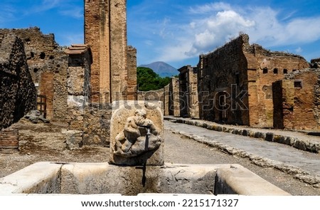 public fountain in the streets of Pompeii