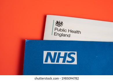 Public Health England Logo Seen On COVID Vaccination Brochure. Stafford, United Kingdom, June 2, 2021