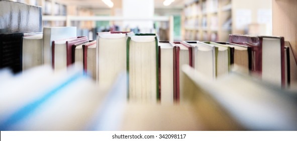 Public library bookshelf - Shutterstock ID 342098117
