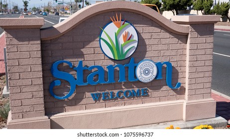 Public Neighborhood Sign City Stanton Located Stock Photo 1075596737 ...