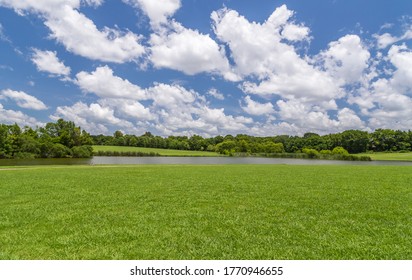 Public Park Landscape: Landscape Capture Of Alabama Shakespeare Festival Park In Montgomery, Alabama.