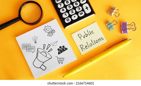 Public relations is shown using a text