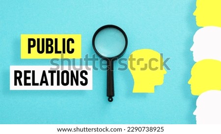 Public relations are shown using a text and picture of people