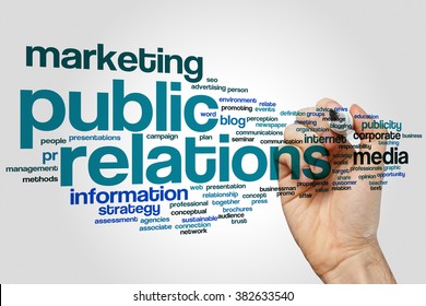 Public Relations Word Cloud Concept With Marketing Communication Related Tags