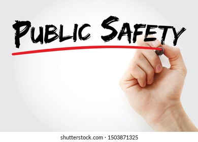 Public Safety Text With Marker, Concept Background