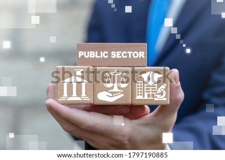 Public Sector Government Education Health Municipal Service Provide People Infrastructure Concept.