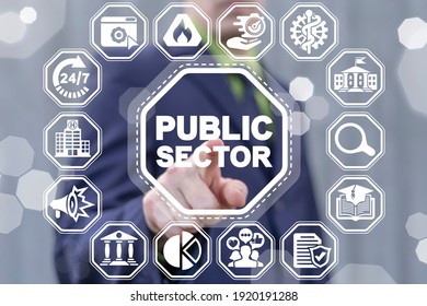 Public Sector Government People Business Concept. Online Internet Social Services.