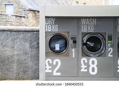 Public Self Service Washing Machine For Traveling Laundry.