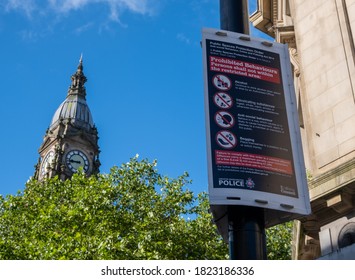 Public spaces protection order in Bolton town centre in  Lancashire July 2020
