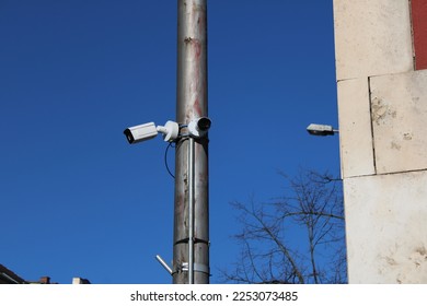 Public street camera on lightpole
