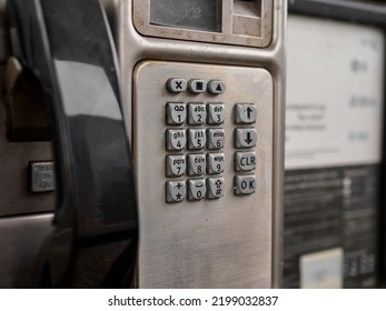 public telephone key pad in a call box UK