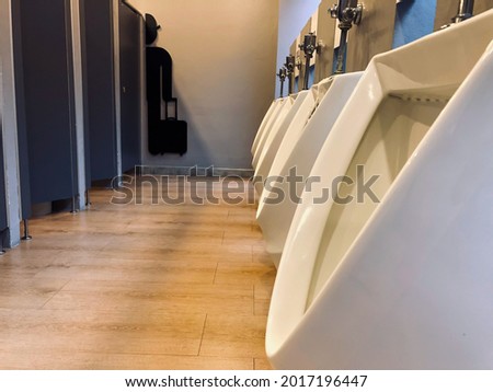 Public toilet with vintage interior decoration.