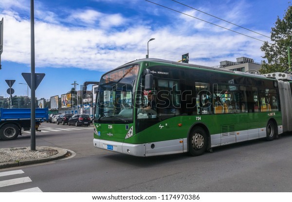 Public\
Transport Bus in Milan,Italy-September\
2018