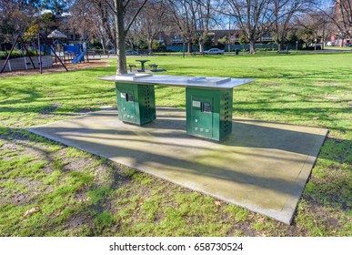 A Public Use Barbecue In A City Park In North Melbourne, Australia