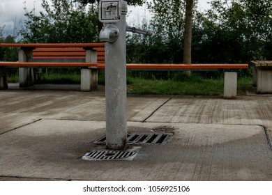 Public Water Hydrant In A Park And Motorway Service Area