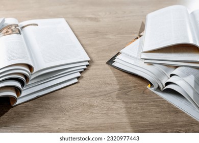 publication Newspaper and journal books background and catalog design article magazine press Newspaper media book knowledge document advertising datum - Shutterstock ID 2320977443